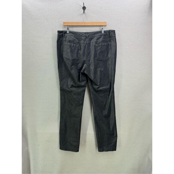 J McLaughlin Womens Gray Stretch Velour Flat Front Pants Trousers Size 14 - Picture 2 of 11
